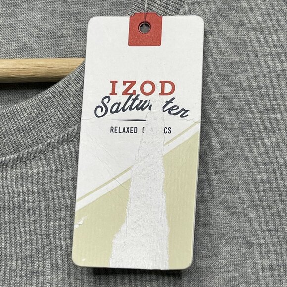 Izod Saltwater Shoreside Brewery Graphic Tee L Heather Grey - Picture 3 of 8